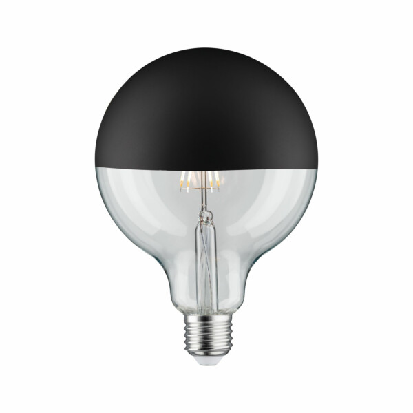 Paulmann Modern Classic Edition Standard 230V LED Globe Kopfspiegel E27 G125 600lm 6.5W 2700K dimmbar Kopfspiegel Schwarz matt