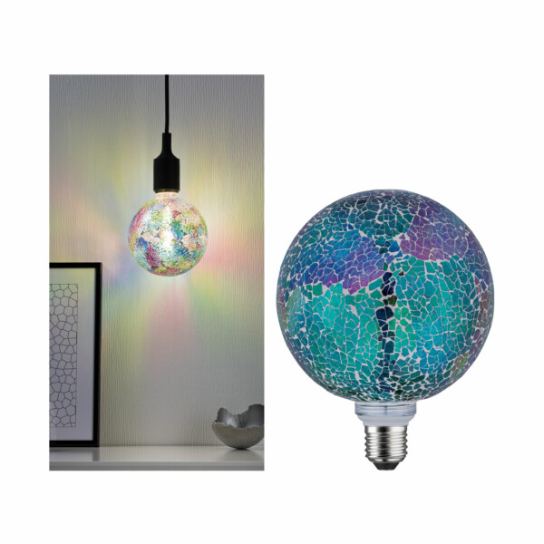 Paulmann Miracle Mosaic Edition Standard 230V LED Globe G125 E27 470lm 5W 2700K dimmbar mehrfarbig