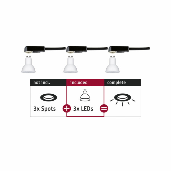 Paulmann Standard 230V LED Reflektor GU10 Choose Non Dim GU10 230V 3x460lm 3x6.5W 2700K Weiß