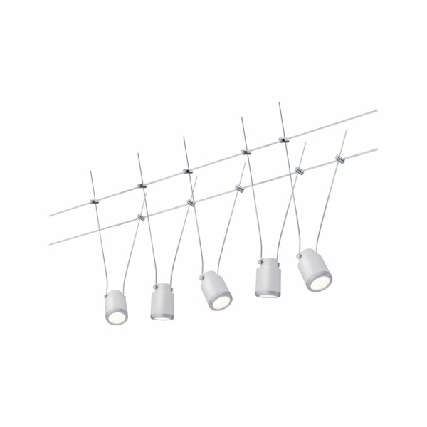 Paulmann LED Seilsystem TunLED Basisset  5x150lm 5x4W 2700K  230/12V Weiß#Chrom matt