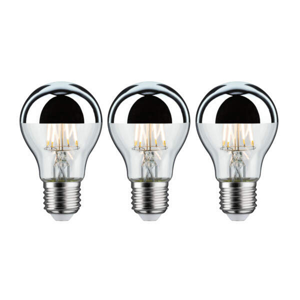 Paulmann Modern Classic Edition Bundle LED Birne Kopfspiegel E27 230V 3x600lm 3x6.5W 2700K Kopfspiegel Silber