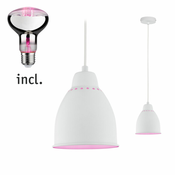 Paulmann Neordic Bundle Pendelleuchte Hilla + LED Reflektor E27 Weiß dimmbar Metall / 230V 200lm 6.5W 1300K