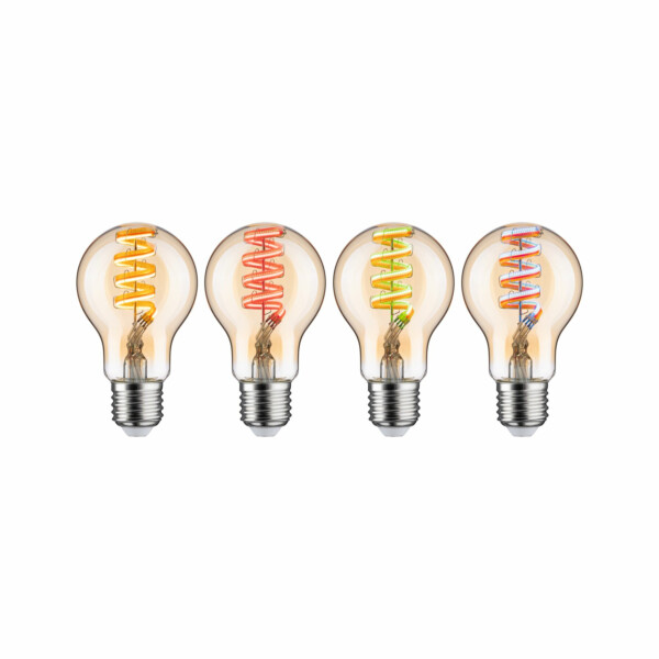 Paulmann Preisattraktives Starterset Smart Home Zigbee 3.0 LED Birne Gateway + Filament 230V LED Birne E27 RGBW + Schalter