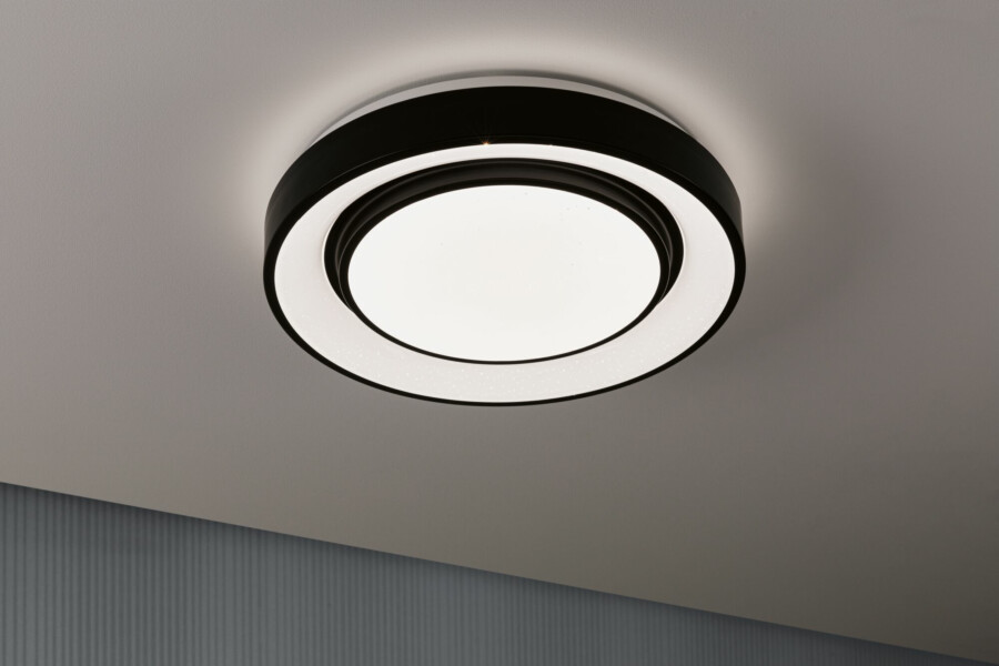 Paulmann LED Deckenleuchte Rainbow mit Regenbogeneffekt    RGBW+ 750lm 230V 22W dimmbar Schwarz#Weiß