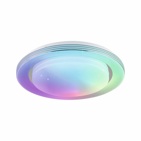 Paulmann LED Deckenleuchte Rainbow mit Regenbogeneffekt    RGBW+ 1600lm 230V 22W dimmbar Chrom#Weiß