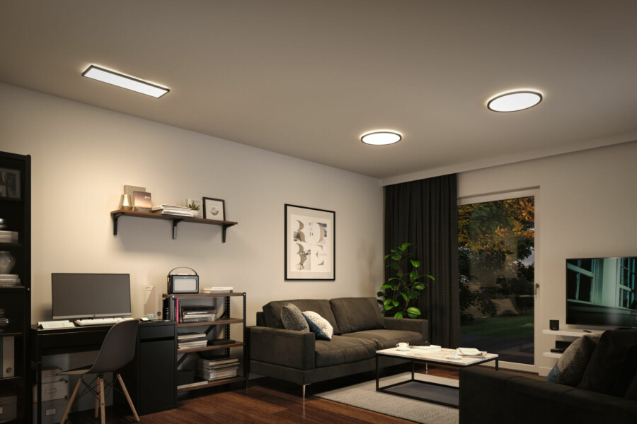 Paulmann LED Panel 3-Step-Dim Atria Shine Backlight   rund 420mm  22W 2300lm 4000K Schwarz dimmbar
