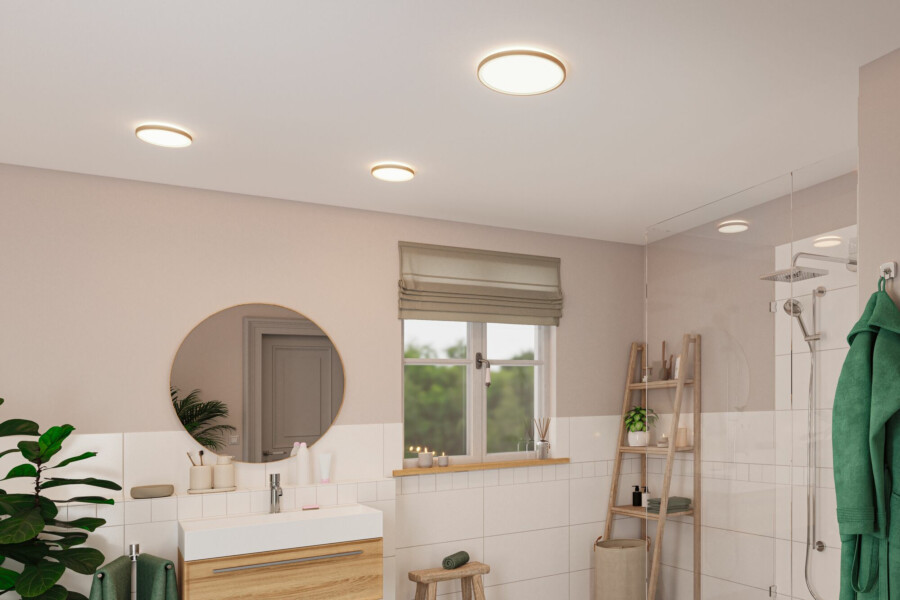 Paulmann LED Panel Atria Shine Backlight  IP44 rund 293mm  16W 1600lm 4000K Holzoptik