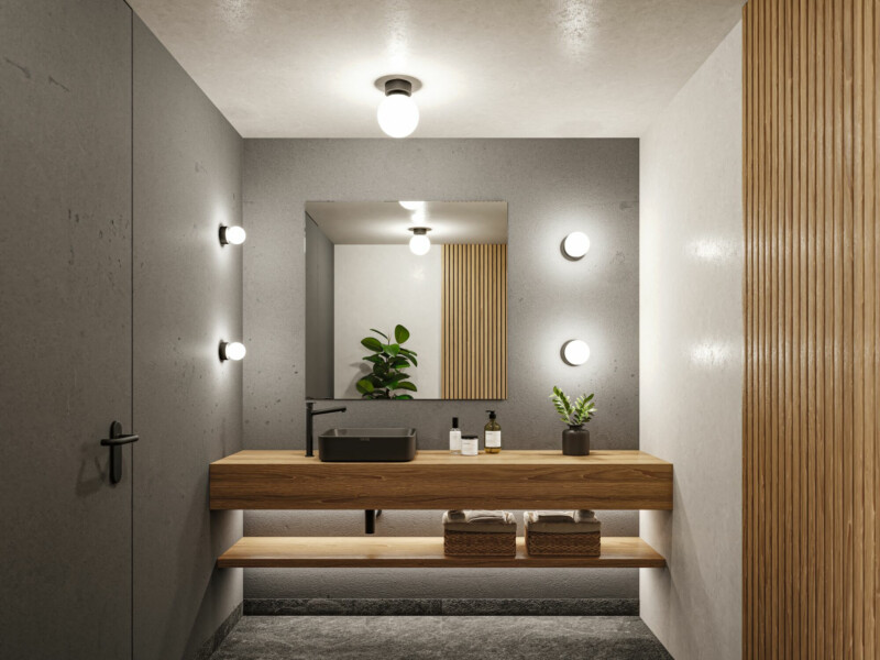 Paulmann Selection Bathroom LED Deckenleuchte Gove IP44  3000K 900lm 230V 9W  Schwarz matt#Satin