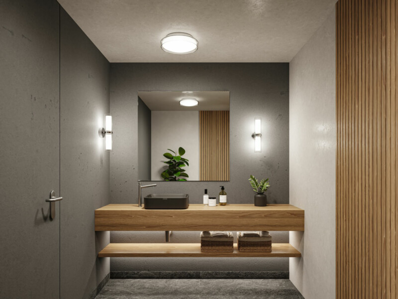 Paulmann Selection Bathroom LED Deckenleuchte Luena IP44  3000K 860lm 230V 16.5W  Glas#Chrom