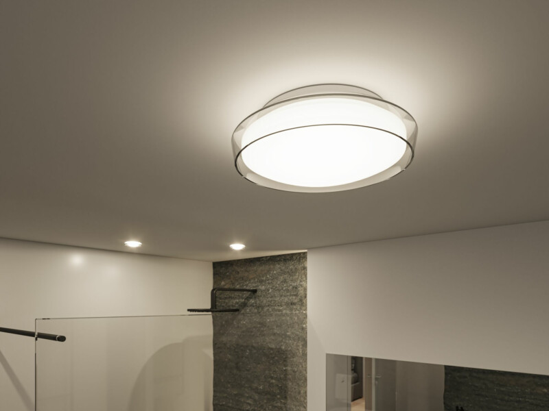 Paulmann Selection Bathroom LED Deckenleuchte Luena IP44  3000K 860lm 230V 16.5W  Glas#Chrom