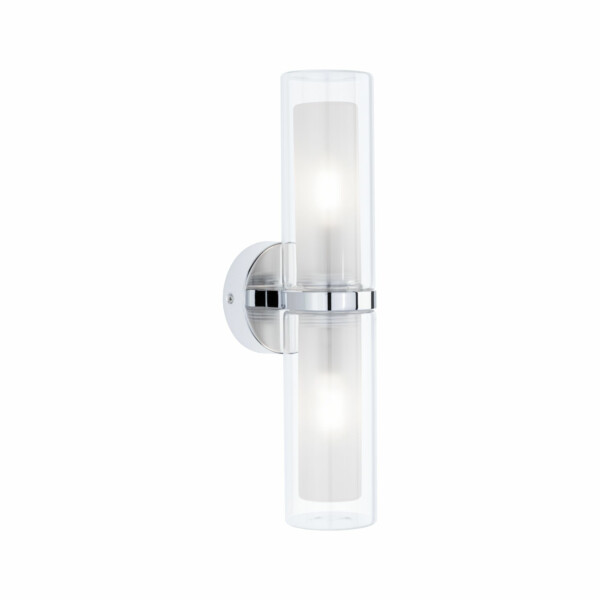 Paulmann Selection Bathroom Wandleuchte Luena IP44 E14   230V max. 2x20W dimmbar Chrom#Glas