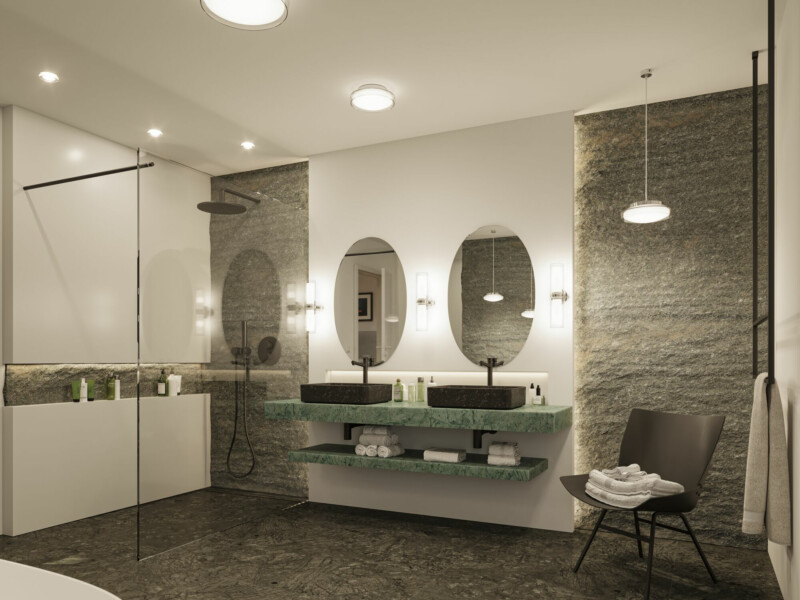 Paulmann Selection Bathroom LED Pendelleuchte Luena IP44  11.5W Glas#Chrom