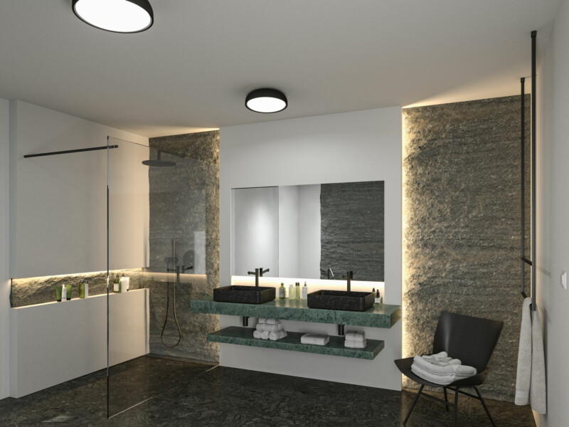 Paulmann Selection Bathroom LED Deckenleuchte Oka IP44  White Switch 950lm 230V 24W  Schwarz matt