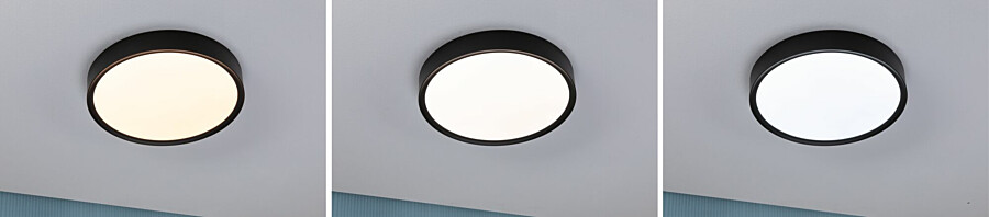 Paulmann Selection Bathroom LED Deckenleuchte Tega  IP44  White Switch 1200lm 230V 22.5W  Schwarz matt