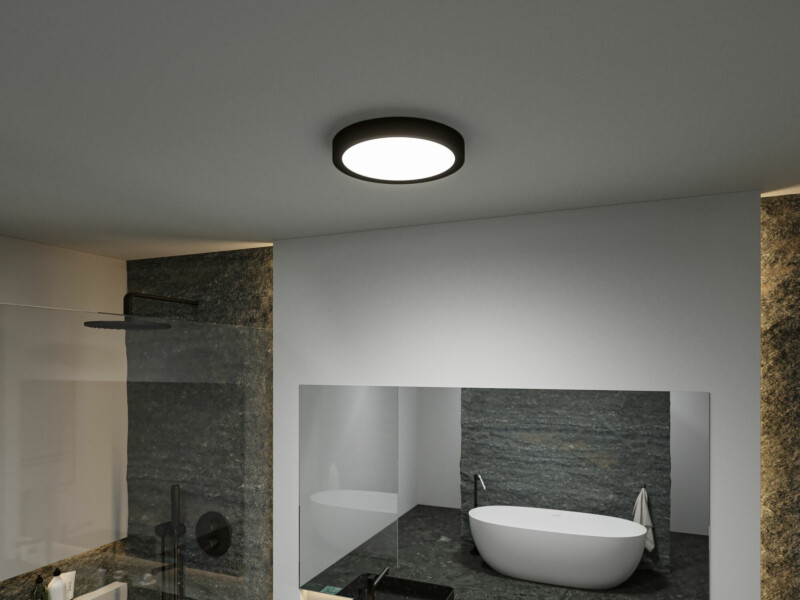 Paulmann Selection Bathroom LED Deckenleuchte Tega  IP44  White Switch 1200lm 230V 22.5W  Schwarz matt
