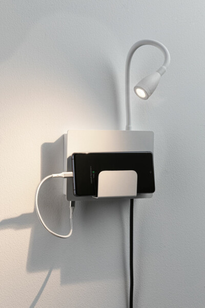 Paulmann LED Wandleuchte Halina USB C   2700K 200lm 230V 2.4W  Weiß matt