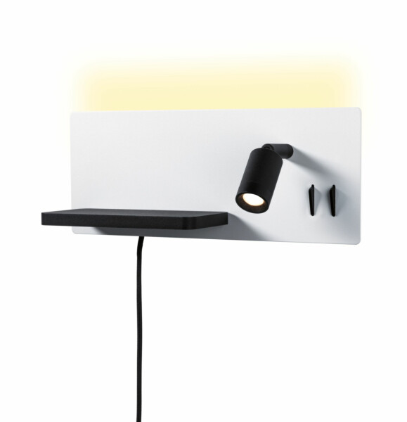 Paulmann LED Wandleuchte Serra USB C   2700K 650lm / 200lm 230V 5.5 / 1x2.6W dimmbar Weiß matt#Schwarz matt