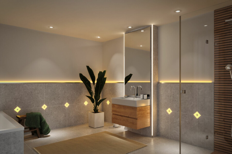 Paulmann LumiTiles LED Strip Einbauprofil Top 2m Alu eloxiert#Satin