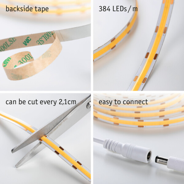 Paulmann SimpLED LED Strip Full-Line COB Komplettset 3m   11W 500lm/m 384LEDs/m 3000K 12VA