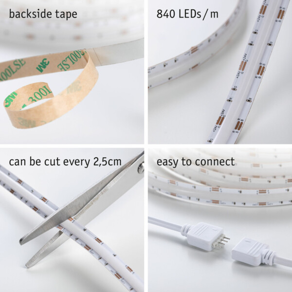 Paulmann SimpLED LED Strip Full-Line COB Komplettset 1.5m   12W 330lm/m 840LEDs/m RGB 24VA
