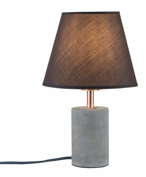Paulmann Neordic Tischleuchte Tem E27   max. 20W Grau#Kupfer Stoff#Beton#Metall