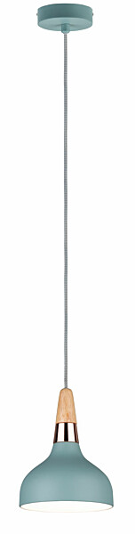 Paulmann Neordic Pendelleuchte Juna  E14   max. 20W Softgrün#Kupfer#Holz dimmbar Metall#Holz