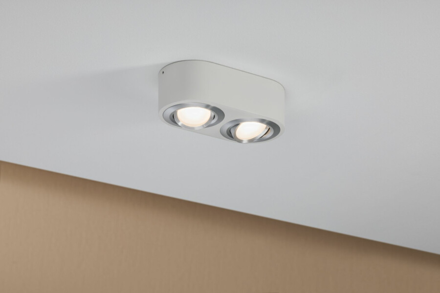 Paulmann LED Deckenleuchte 3-Step-Dim Argun    3000K 2x280lm 230V 2x4.8W dimmbar Weiß#Alu gebürstet