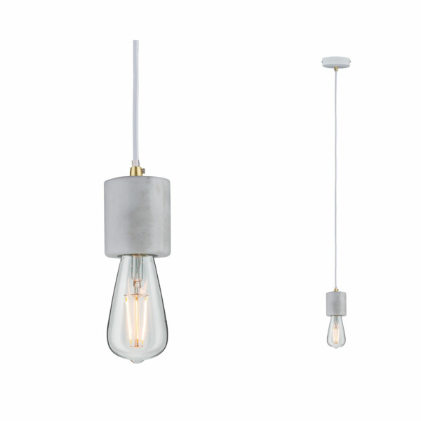 Paulmann Neordic Pendelleuchte Nordin  E27   max. 60W Weiß#Marmor#Gold matt dimmbar Marmor