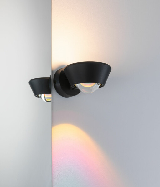 Paulmann LED Wandleuchte Sabik  IP44  2700K 840lm / 320lm 230V 9 / 1x4W dimmbar Schwarz