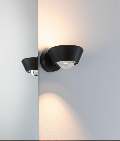 Paulmann LED Wandleuchte Sabik  IP44  2700K 840lm / 320lm 230V 9 / 1x4W dimmbar Schwarz