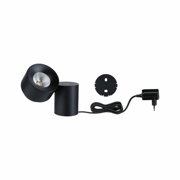 Paulmann LED Tischleuchte 3-Step-Dim Puric Pane   2700K 300lm 3W Schwarz