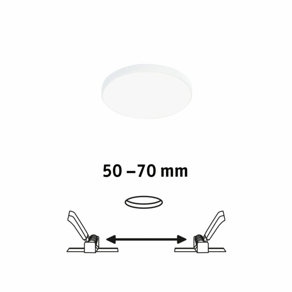 Paulmann VariFit LED Einbaupanel Veluna Edge IP44 rund 90mm  6W 500lm 4000K Weiß