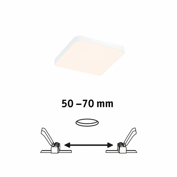 Paulmann VariFit LED Einbaupanel Veluna Edge IP44 eckig 90x90mm  6W 450lm 3000K Weiß