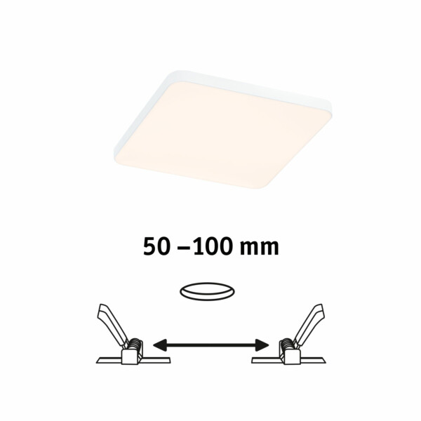 Paulmann VariFit LED Einbaupanel Veluna Edge IP44 eckig 120x120mm  8.5W 650lm 3000K Weiß