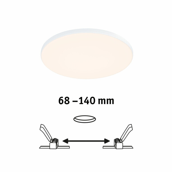 Paulmann VariFit LED Einbaupanel Veluna Edge IP44 rund 160mm  12W 1100lm 3000K Weiß dimmbar