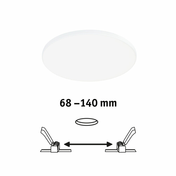 Paulmann VariFit LED Einbaupanel Veluna Edge IP44 rund 160mm  12W 1100lm 4000K Weiß dimmbar