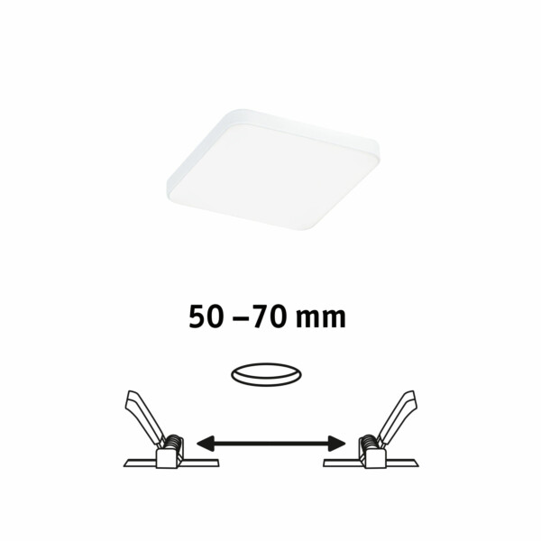Paulmann VariFit LED Einbaupanel Veluna Edge IP44 eckig 90x90mm  6W 500lm 4000K Weiß dimmbar
