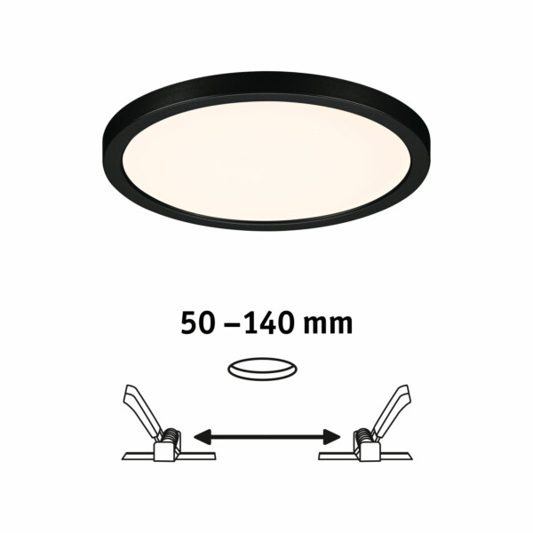 Paulmann VariFit LED Einbaupanel 3-Step-Dim Areo IP44 rund 175mm  13W 1300lm 3000K Schwarz dimmbar