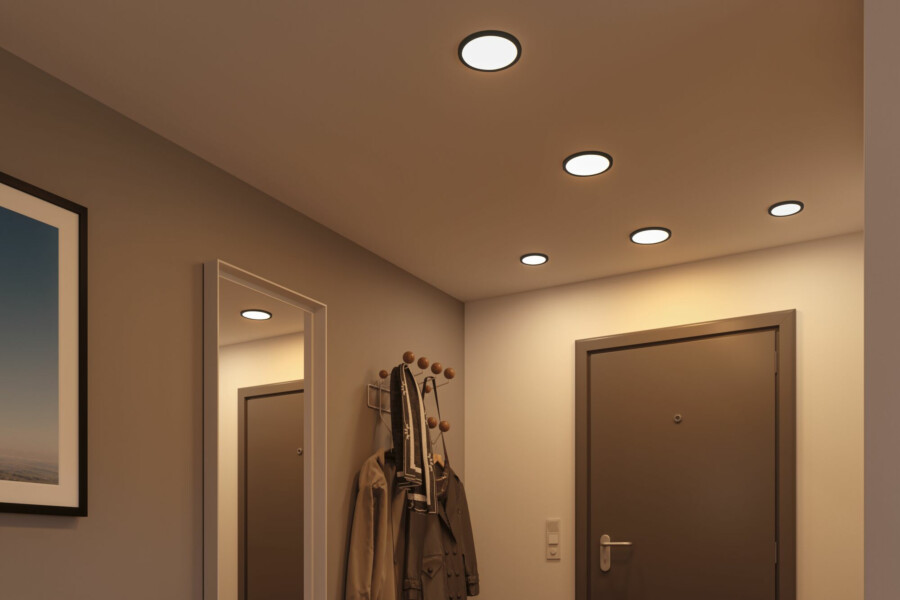 Paulmann VariFit LED Einbaupanel 3-Step-Dim Areo IP44 rund 175mm  13W 1300lm 3000K Schwarz dimmbar