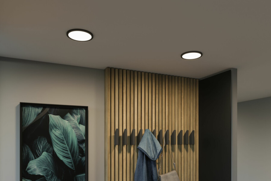 Paulmann VariFit LED Einbaupanel 3-Step-Dim Areo IP44 rund 175mm  13W 1300lm 3000K Schwarz dimmbar