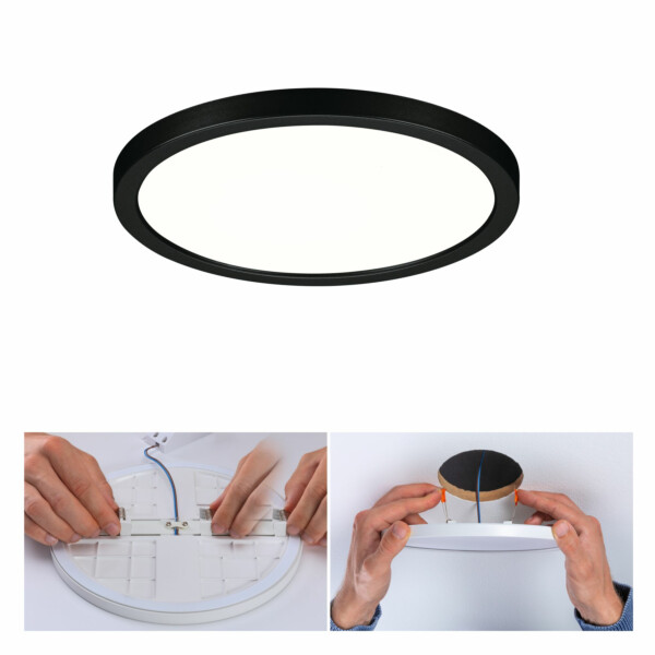 Paulmann VariFit LED Einbaupanel 3-Step-Dim Areo IP44 rund 175mm  13W 1300lm 4000K Schwarz dimmbar