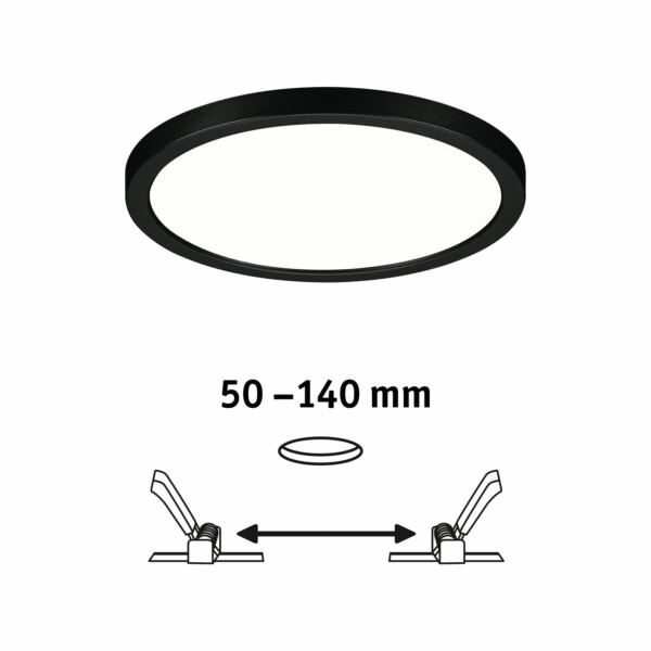 Paulmann VariFit LED Einbaupanel 3-Step-Dim Areo IP44 rund 175mm  13W 1300lm 4000K Schwarz dimmbar