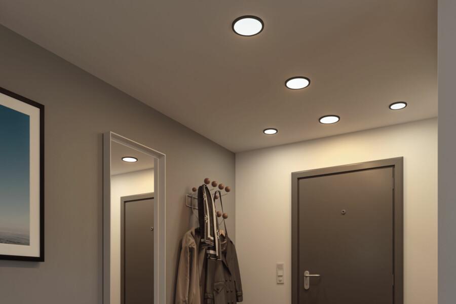 Paulmann VariFit LED Einbaupanel 3-Step-Dim Areo IP44 rund 175mm  13W 1300lm 4000K Schwarz dimmbar