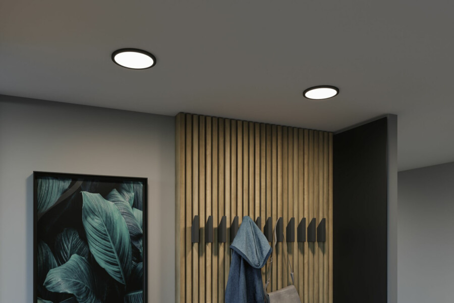 Paulmann VariFit LED Einbaupanel 3-Step-Dim Areo IP44 rund 175mm  13W 1300lm 4000K Schwarz dimmbar