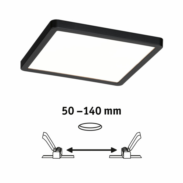 Paulmann VariFit LED Einbaupanel Smart Home Zigbee 3.0 Areo IP44 eckig 175x175mm  13W 1200lm Tunable White Schwarz dimmbar