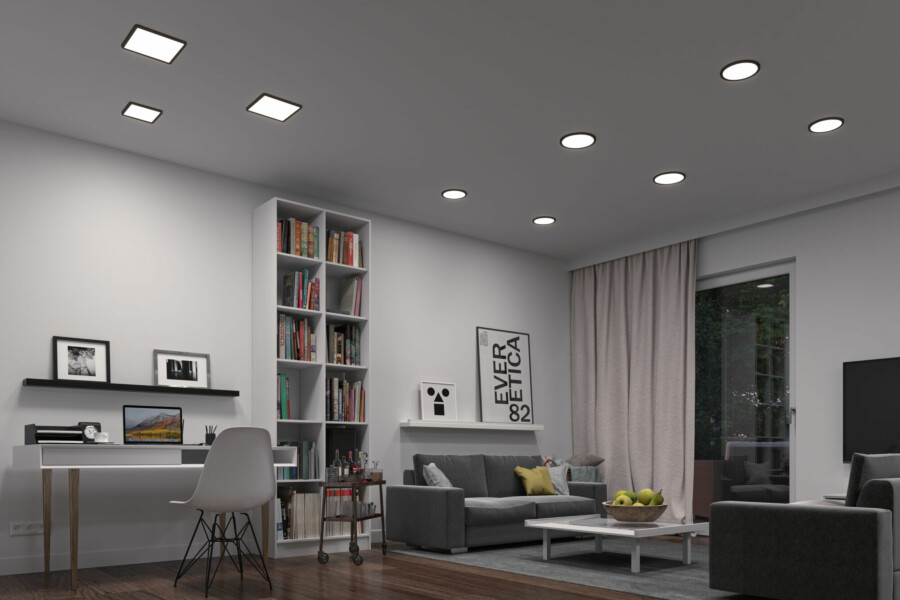 Paulmann VariFit LED Einbaupanel Smart Home Zigbee 3.0 Areo IP44 eckig 175x175mm  13W 1200lm Tunable White Schwarz dimmbar