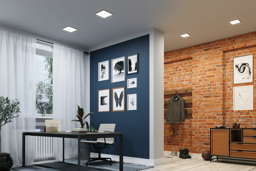 Paulmann VariFit LED Einbaupanel Smart Home Zigbee 3.0 Areo IP44 eckig 175x175mm  13W 1200lm Tunable White Schwarz dimmbar