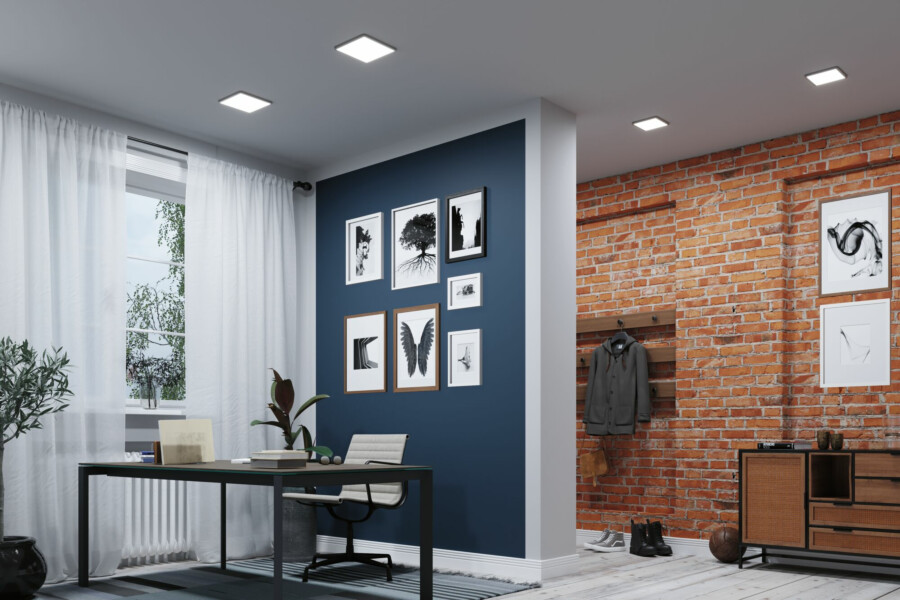 Paulmann VariFit LED Einbaupanel Smart Home Zigbee 3.0 Areo IP44 eckig 175x175mm  13W 1200lm Tunable White Schwarz dimmbar