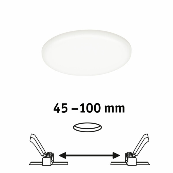 Paulmann VariFit LED Einbaupanel Veluna IP44 rund 125mm  8.5W 750lm 4000K Satin