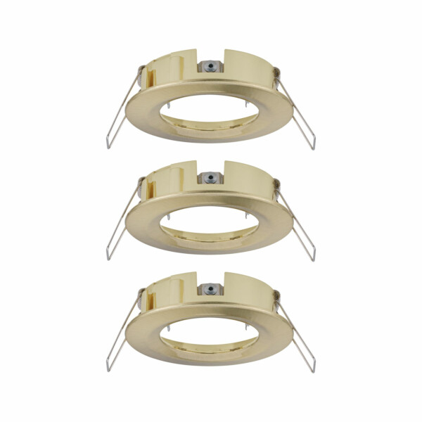 Paulmann Einbauleuchte Choose Basisset starr IP44 rund 78mm   max. 3x10W  230V dimmbar  Messing gebürstet